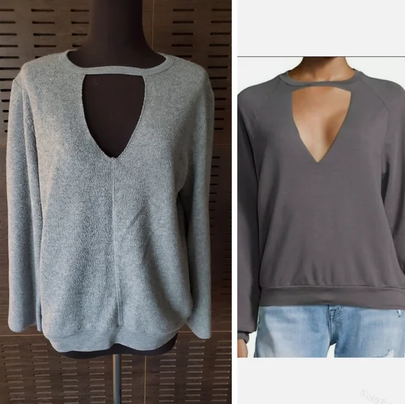 PST Project social LA keyhole cut out Pullover Sweatshirt Sz Small - Picture 2 of 7